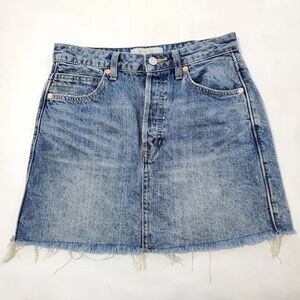 We The Free Raw Hem Denim Skirt